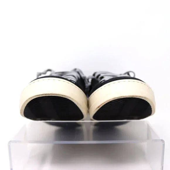 P448 Size 41 John Shaka Sneakers Black White Tweed & Suede - Picture 12 of 15